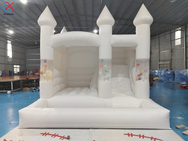 Wedding Jumping Castle Bounce House With Pool Inflatable White Bouncy House