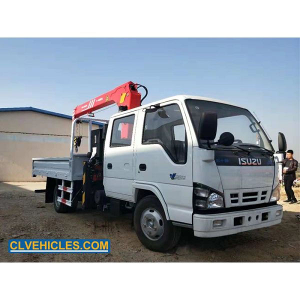 Two Arm ISUZU Truck Mounted Crane Crew Cabin Light Duty 3200kg