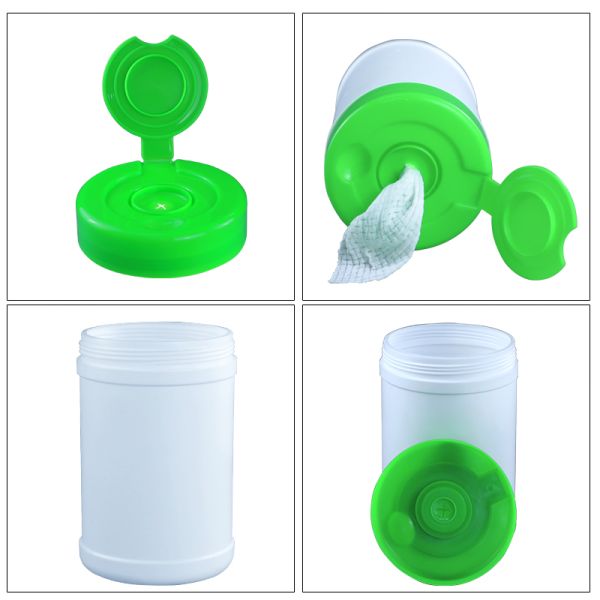 Translucent Screw Cap HDPE Wet Wipes Plastic Container 900g