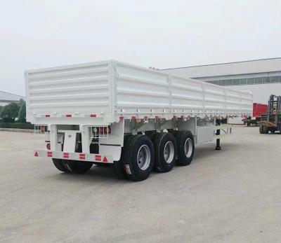 3 Axle Heavy Duty Side Wall / Side Board / Fence / Stake Utility Cargo Truck Semi Trailer With Container Transport