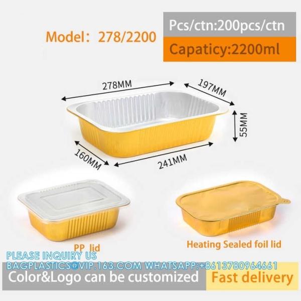3500ml/7.5LB, Sturdy Aluminum Foil Pans With Lids For Cooking, Baking, Reheating, Freezer, Oven, Recyclable