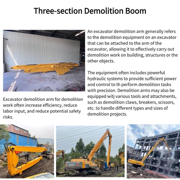 Excavator 16m Demolition Boom High Reach Arm and Boom Demolition Arm for 20-25T Excavator