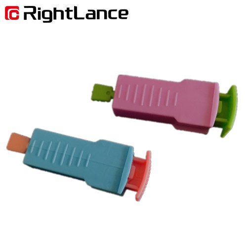 Tri Beveled Tip Neddle Blood Lancets Sterile 33g Automatic Lancing Device Orange White