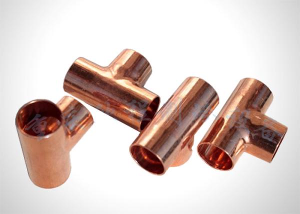 Residential Refrigeration Copper Tubing Pipe Fittings Copper Equal Tee  Easy To Braze