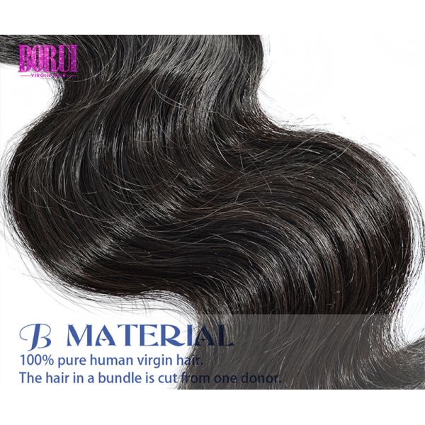 Cuticle Aligned Brazilian Virgin Human Hair Body Wave With Lace Closure