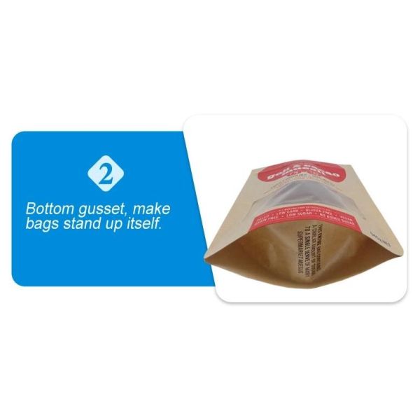 Wholesale Biodegradable Zipper Brown Kraft Paper Bags Tea/Food Packaging Stand Up Paper k Bag
