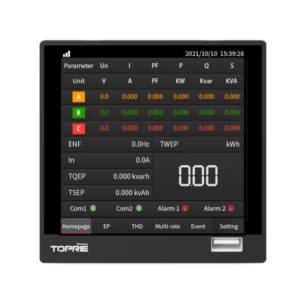 3P4W Power Quality Data Logger with Temperature Measuring and Smart IOT
