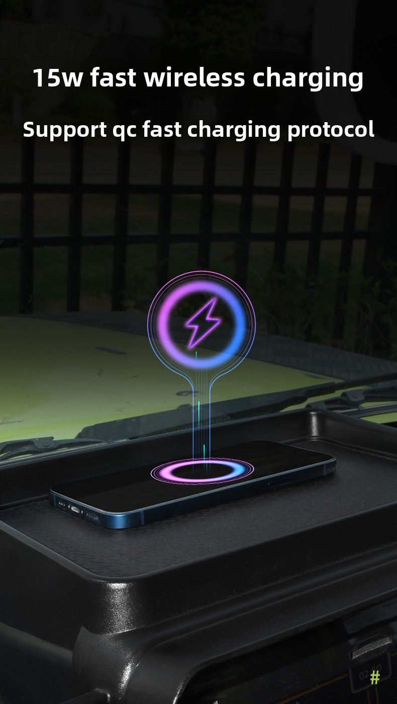 For Suzuki Jimny Multi-Function Wireless Charging Storage Box Two-In-One Central Control Screen Mobile Phone Interior Accessory