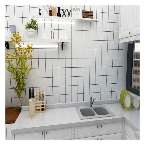 Anti-Oil Stickers Countertop Furniture Waterproof Self-Adhesive Roll Wallpaper Tile Contact Paper For Kitchen