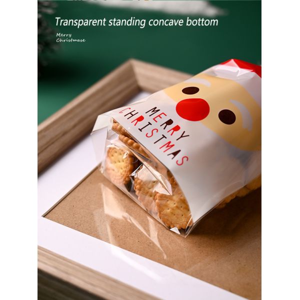 Stand Up Pouch Customized Christmas Candy Cookie Packaging Mylar Bag OPP Cellophane Snowflake Gravure Printing Packaging