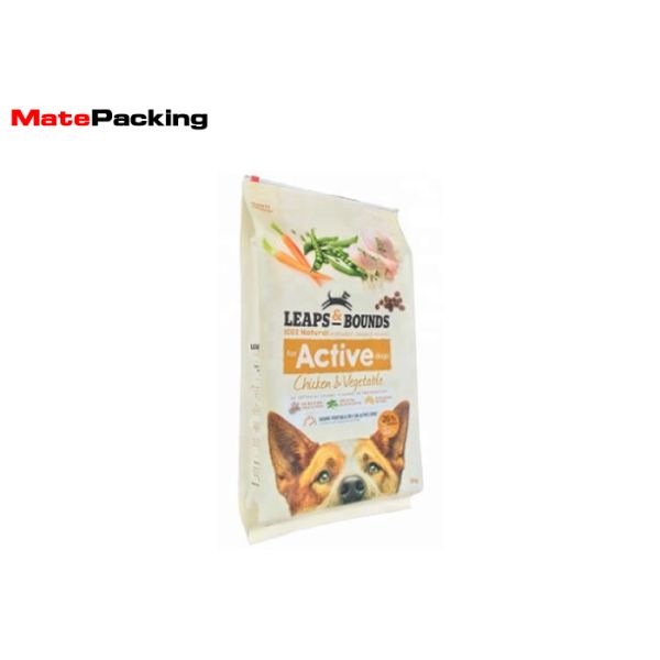 Custom Printed Pet Plastic Storage Pouches , Side Gusset Quad Seal Pouch 10 Kg