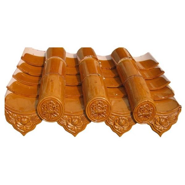 Anti Aging Chinese Style Temple Roof Tiles Glazed Clay Roof Tile Customizable