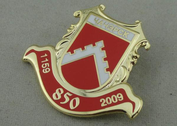 Die Stamped Police Hard Enamel Pin Brass / Gold Plating 3/4 inch Butterfly Clutch