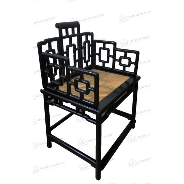 Le CE Brown sept examine le fauteuil d'Ebony Chair Original Wood Antique