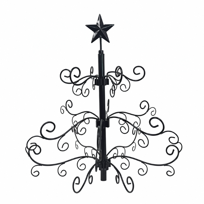 Desk Wrought Iron Ornaments Display Tree Christmas Metal Ornament Rack for Office Decoration