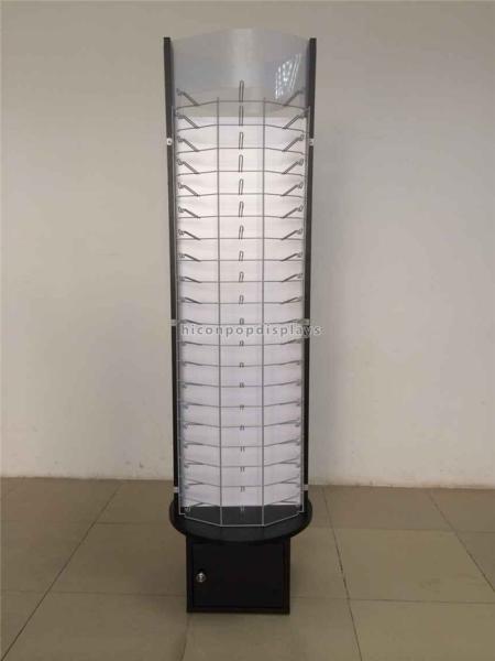 Black Wood Base Metal Hook Eyewear Store Sunglass Display Stand