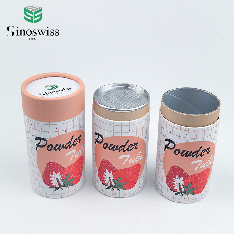 Food Grade Supplement Packaging Paper Cylinder Container For Nutrition Health Products