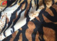 Tissu de velours de polyester teint par plaine avec la conception animale imprimé pour la tapisserie d'ameublement
