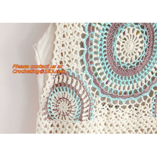 Mori Gilet Women Navy Blue Beige Fringe Crochet Vest Femme Knitted Hollow Out Spring Summe