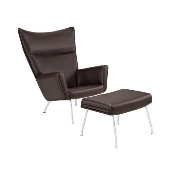 High Back stainless steel legs fabric Hans Wegner Upholstered Wing Customized reclining fabric cozy Lounge Chair