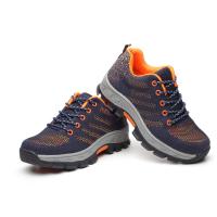 Zapatos de trabajo prácticos de tejido volador zapatos de seguridad cómodos botas de trabajo para hombres anti-rompe