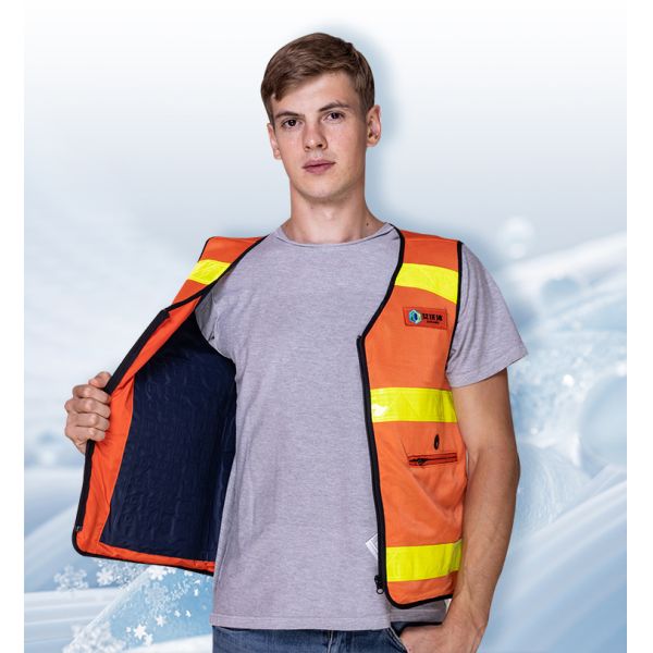 Регулярная длина Мода Оранжевый Жёлтый Короткий рукав Летний прохладный Водный цикл Охлаждающий жилет