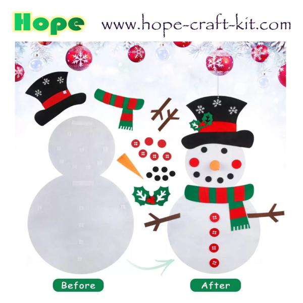 Merry Christmas Tree Decoration Hanging Pendants Felt Craft DIY Material for Kid  Ornament Creative Craft Kits OEM ODM