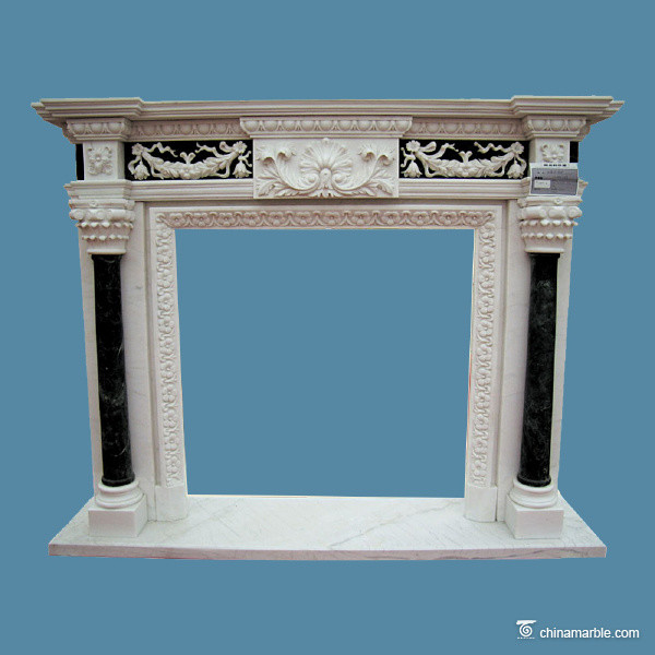 China marble Multicolor Marble Fireplace Surround , Decorative Stone Marble Around Fireplace