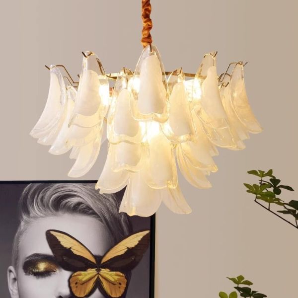 Modern Glass LED Pendant Light for Living Room E14 Base