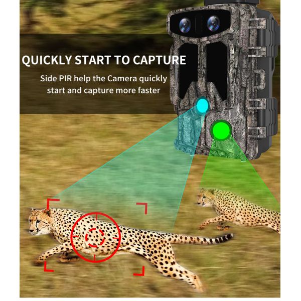 Dual Lens Night Vision 4k Trail Camera Waterproof Wildlife Game Outdoor