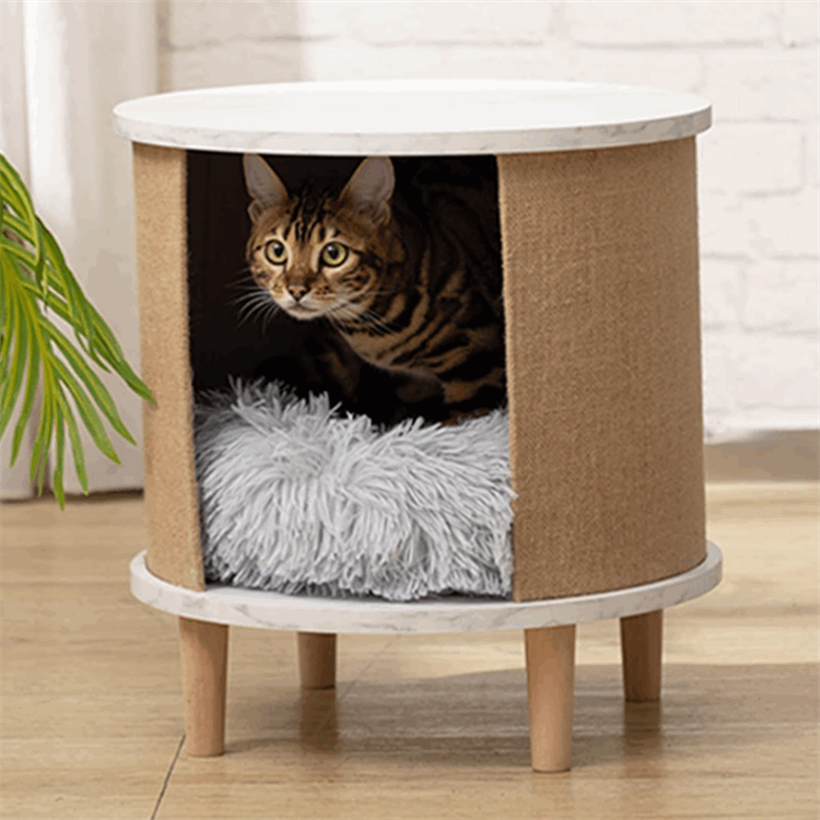 Modern Cat Furniture Small Wooden Cat House Indoor Nightstand Cat Furniture
