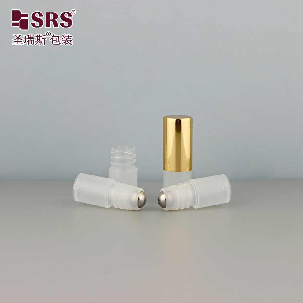 Wholesale 2ML Mini  Plastic Roller Bottle Refillable Roll On Bottle With Aluminium Cap Steel Ball