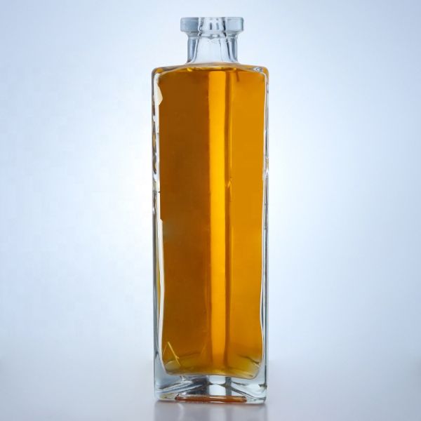 Collar Material Glass Empty 750ml Glass Wine Bottle with Cork Top Finish