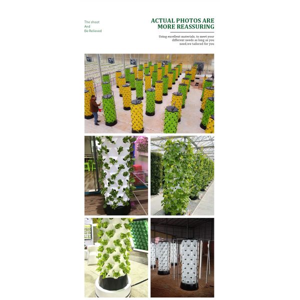 30L 8 Layer 64 Holes Hidroponia Tower Container Microgreens Vertical Hydroponics Greenhouse Systems