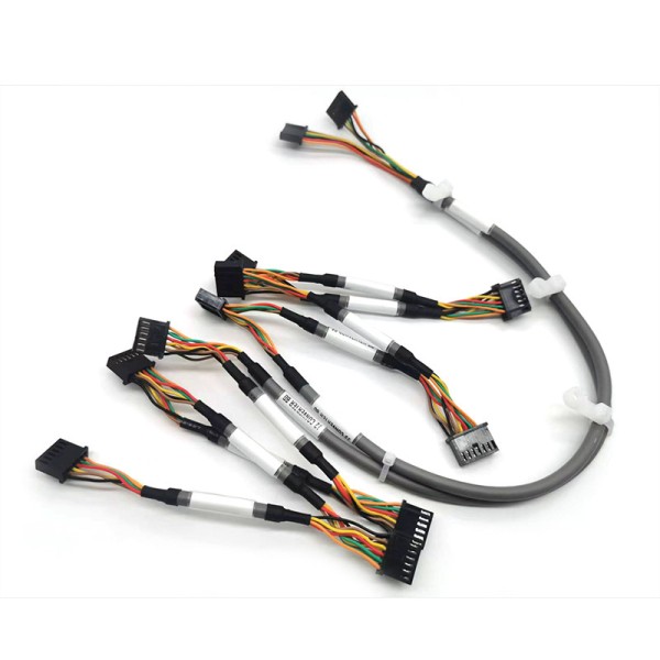 Flexible Custom Wire Harness | Custom Gray Anti-Interference Cable with Printed Mark Heat Shrink Tube， Multi-Branch Inverter Signal Wire Harness for Small CNC Equipment | China Wire Harness Factory