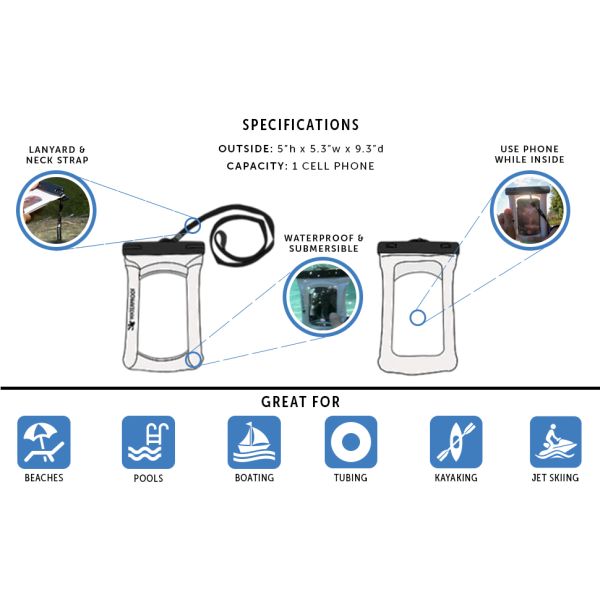 BAGEASE Mobile Phone Holder With Transparent Window Outdoor Dry Bag Sports Running Underwater Cellphone Pouch Airtight