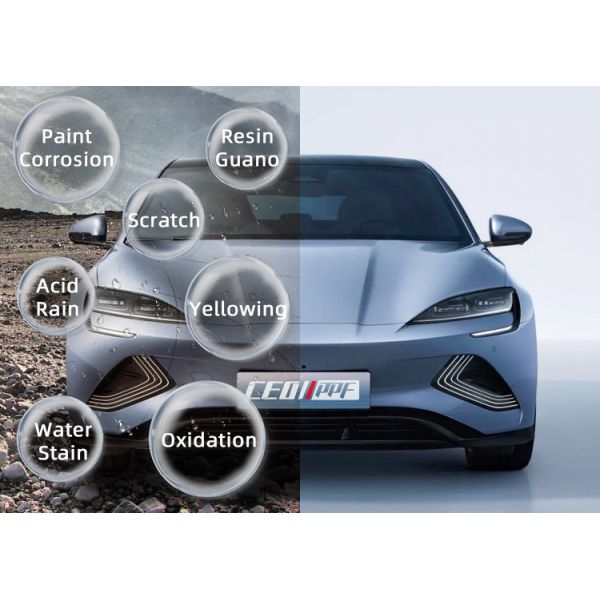 Film de protection de peinture automobile en TPU mat 190um, auto-cicatrisant, garantie 8 ans