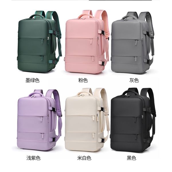 Large Capacity Backpack for Business Travel with 15-inch Laptop Compartment and Air-cushioned Straps