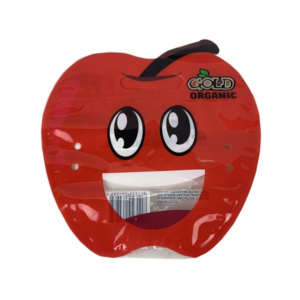Apple Shaped Pouch with Zipper Clear Plastic Display Storage Bag for Gifts, Party Favors   Reusable Showcases Small Items