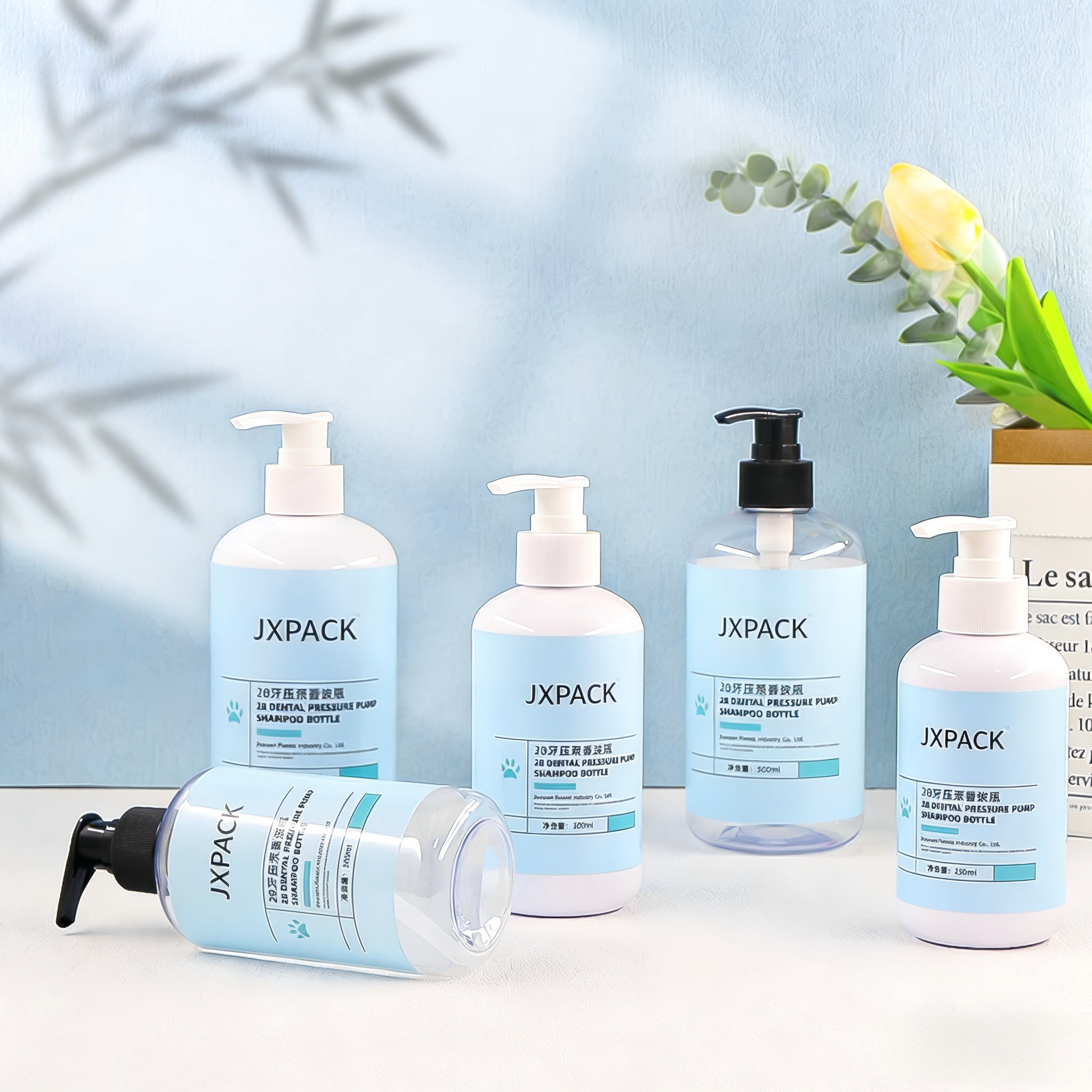 Custom PET Shampoo Bottle with Recyclable Material, Leak-proof Design, and Custom Branding Ready for Hair Care Packaging