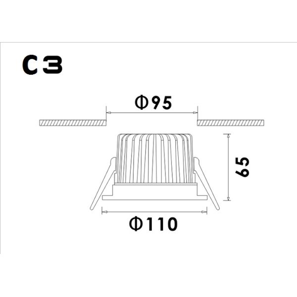 Waterproof Led Down Light Recessed 11w Aluminum Ceiling Light