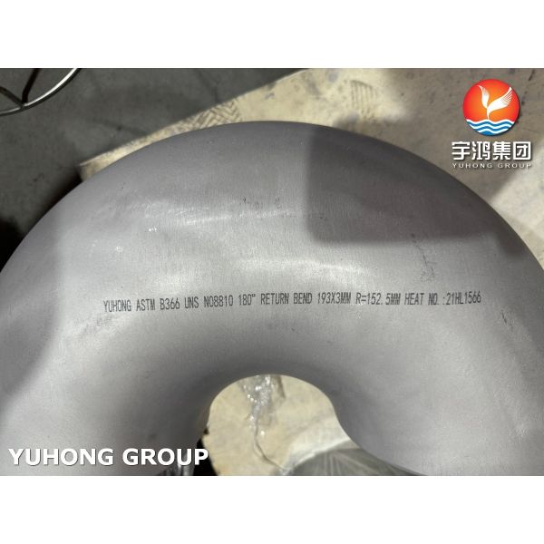 ASTM B366 NO8810 180° Elbow Long Radius Butt Weld Fitting