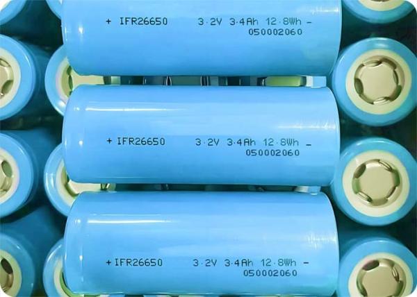 3400mAh 26650 Batería de litio hierro fosfato Batería de litio de alta descarga con 2000 ciclos