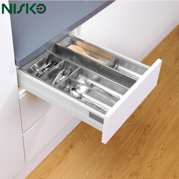 SUS304 Kitchen Cutlery Tray Organizer 65mm Height Rust Resistant