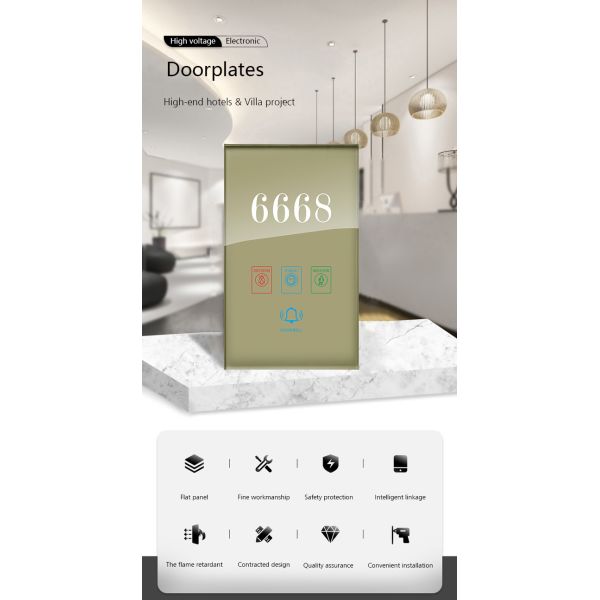 Чернота/переключатель DND дверного звонока Шампань на открытом воздухе/функция MUR