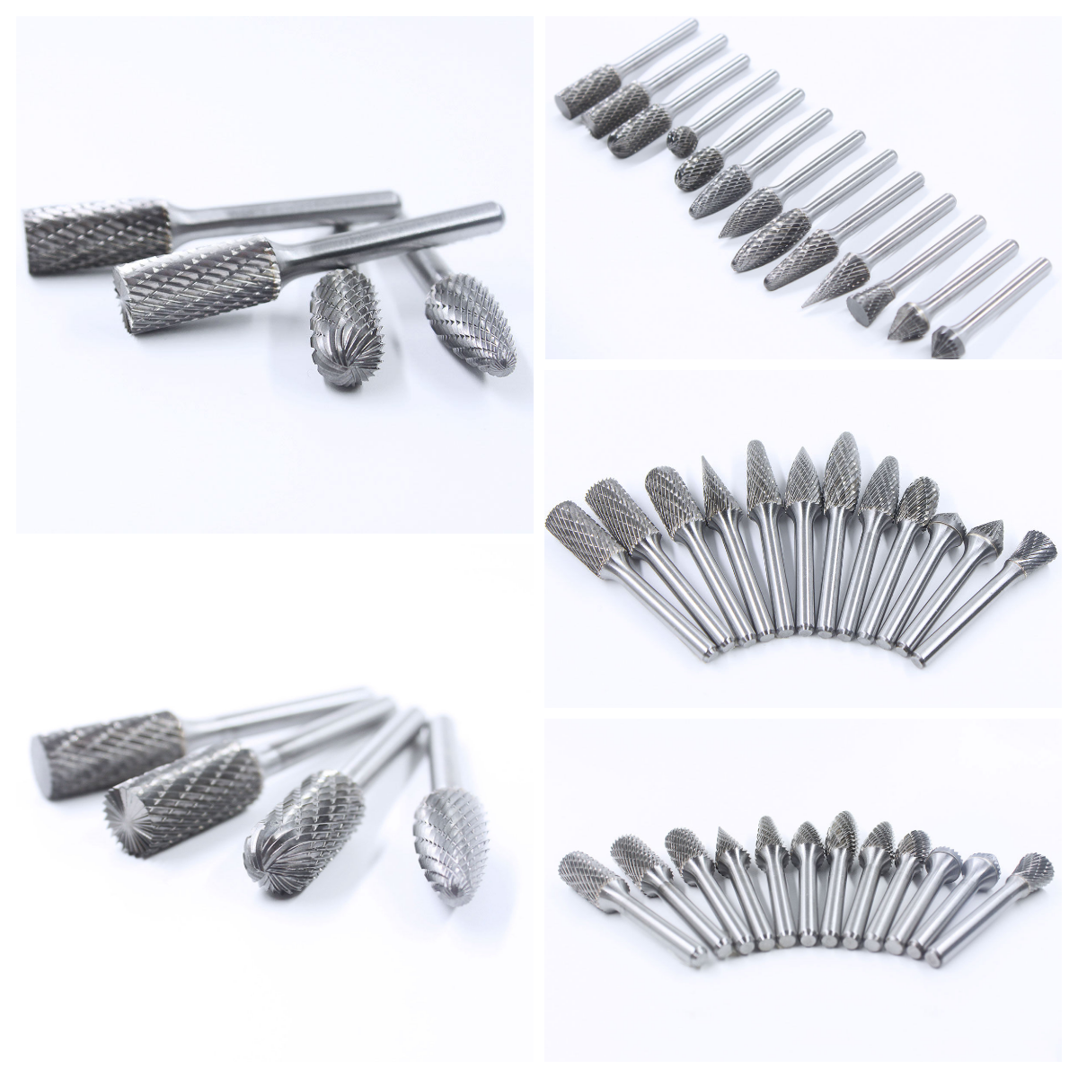38-81mm Total Length Tungsten Carbide Burr Bits with 6-36mm Head Length