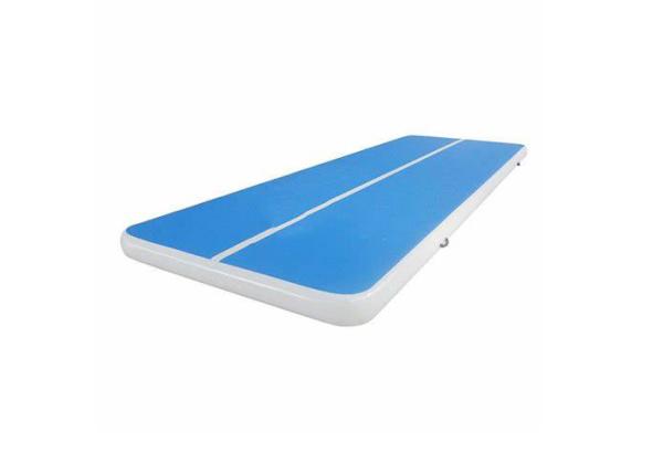 Women Inflatable Yoga Mat Blue Color / Home Blow Up Tumble Track