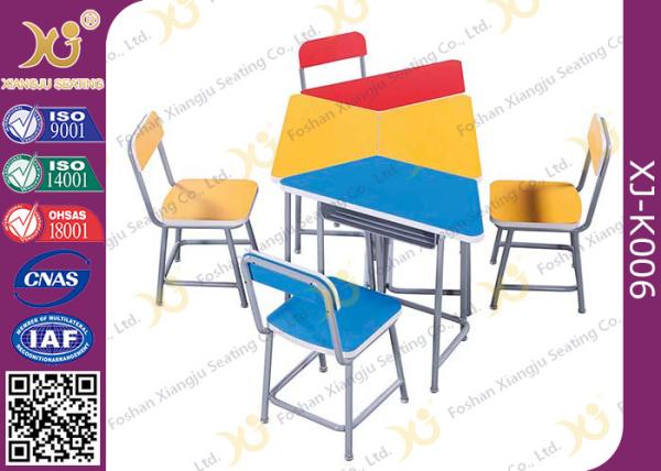 Multi Functional Combination Student Desk And Chair Set With Steel Drawer / Classroom Furniture