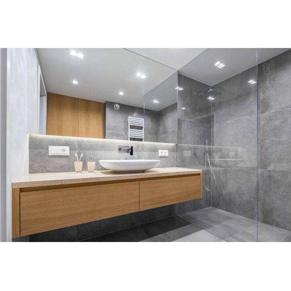 Rectangle LED Mirror Sink Floating Bathroom Cabinet Set with Custom Size Vanity Combo