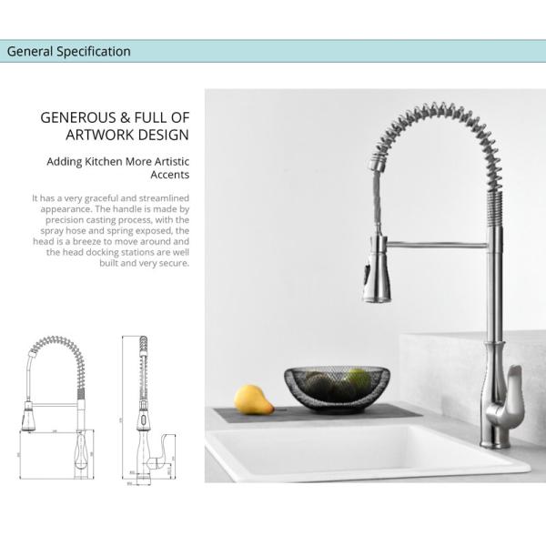 Spring Spout Flexible Kitchen Faucet Deck Mounted Basin Taps OEM HOMEKA